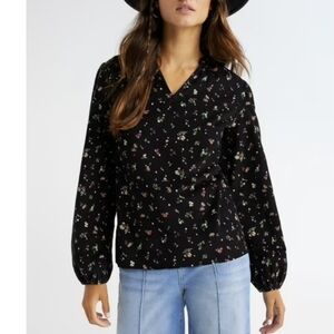 Dark Romantic Floral Corduroy Whimsigoth Fairy Grunge 3X Top NWT Boho Cottage